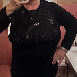 NWT Macy Inc. brand Black Sequin Sweater